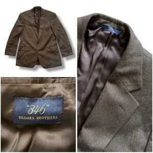 Brooks Brothers 346 Blazer Sports Coat Jacket Lambs Wool Men’s 42R Herringbone